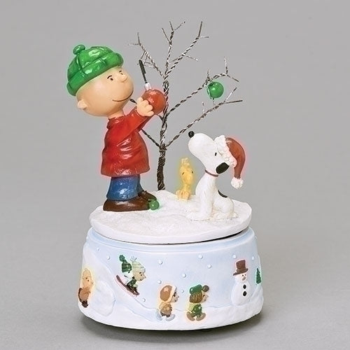 6.25"H MUSICAL CHARLIE BROWN SNOOPY AND WOODSTOCK WINDUP