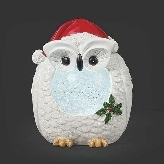 LIGHTED SWIRL WHITE OWL
