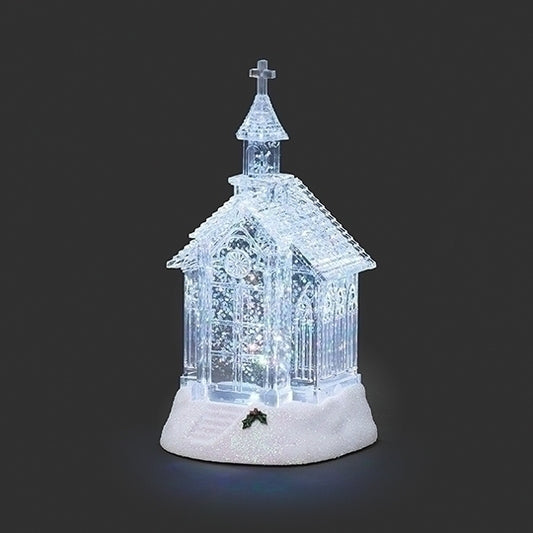 LIGHTED CLEAR CHURCH SHIMMERING MERRY LITES