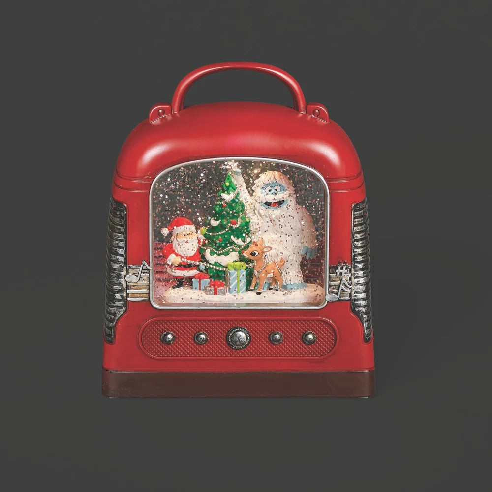 Rudolph with Santa Lighted Musical Swirl Radio Confetti Lites