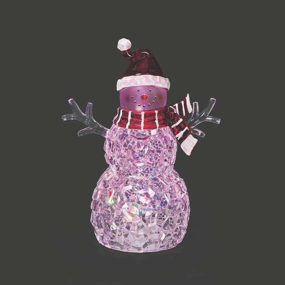 Lighted Snowman with Multicolor Lights