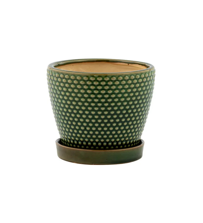 Green Hobnail Planter