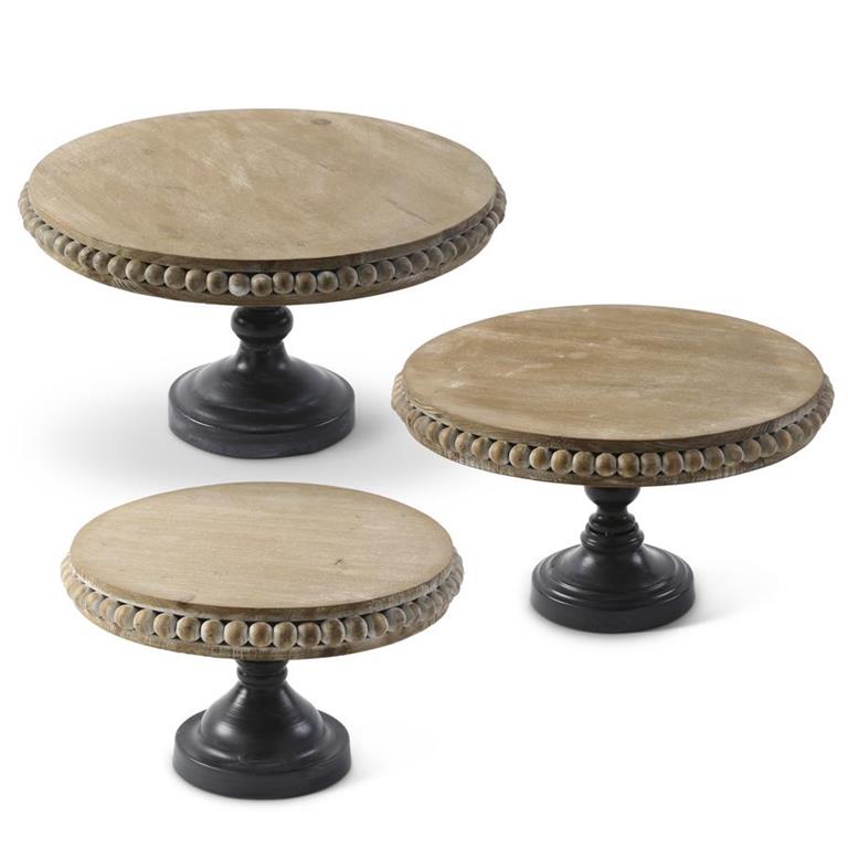 Bead Trim Round Wooden Riser