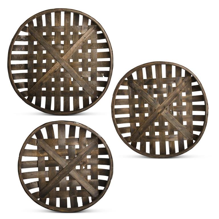 Round Brown Nesting Tray Baskets