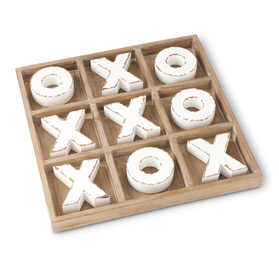Brown and White Tic Tac Toe Board