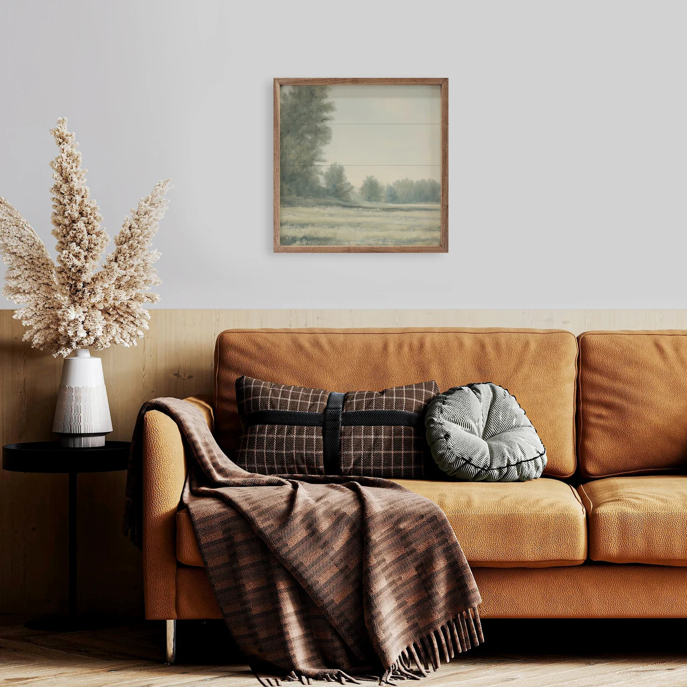 Soft Field with Pines Print