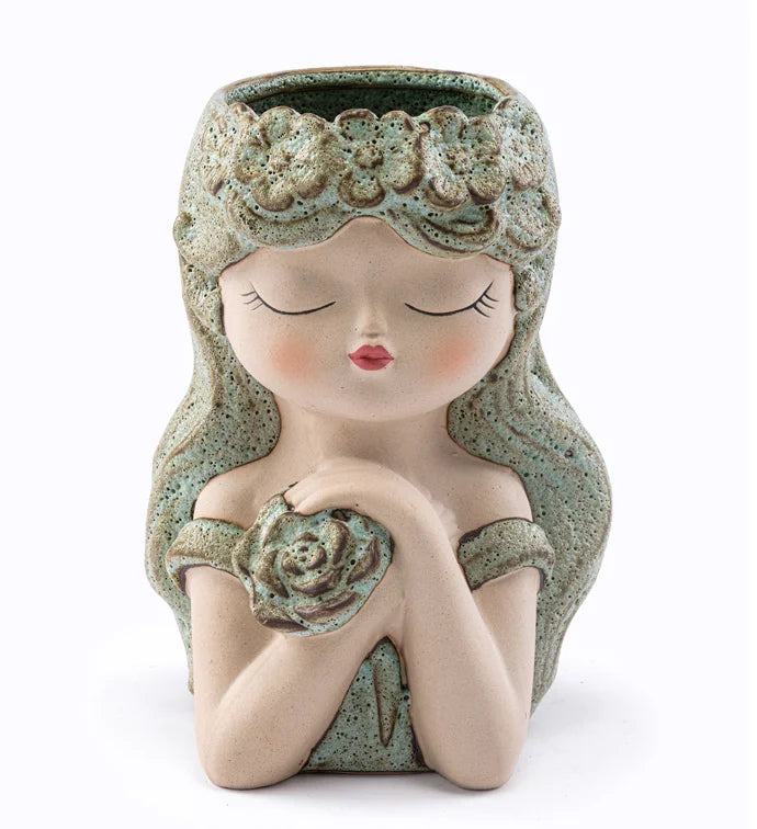 Flower Woman w/ Arms Crossed Planter