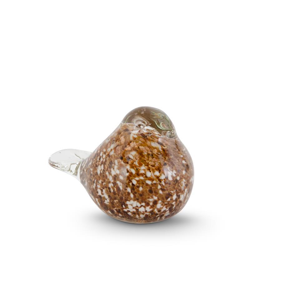 Brown & Gold Speckled Glass Bird
