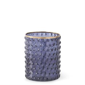 Blue Dot Embossed Container with Gold Painted Rim