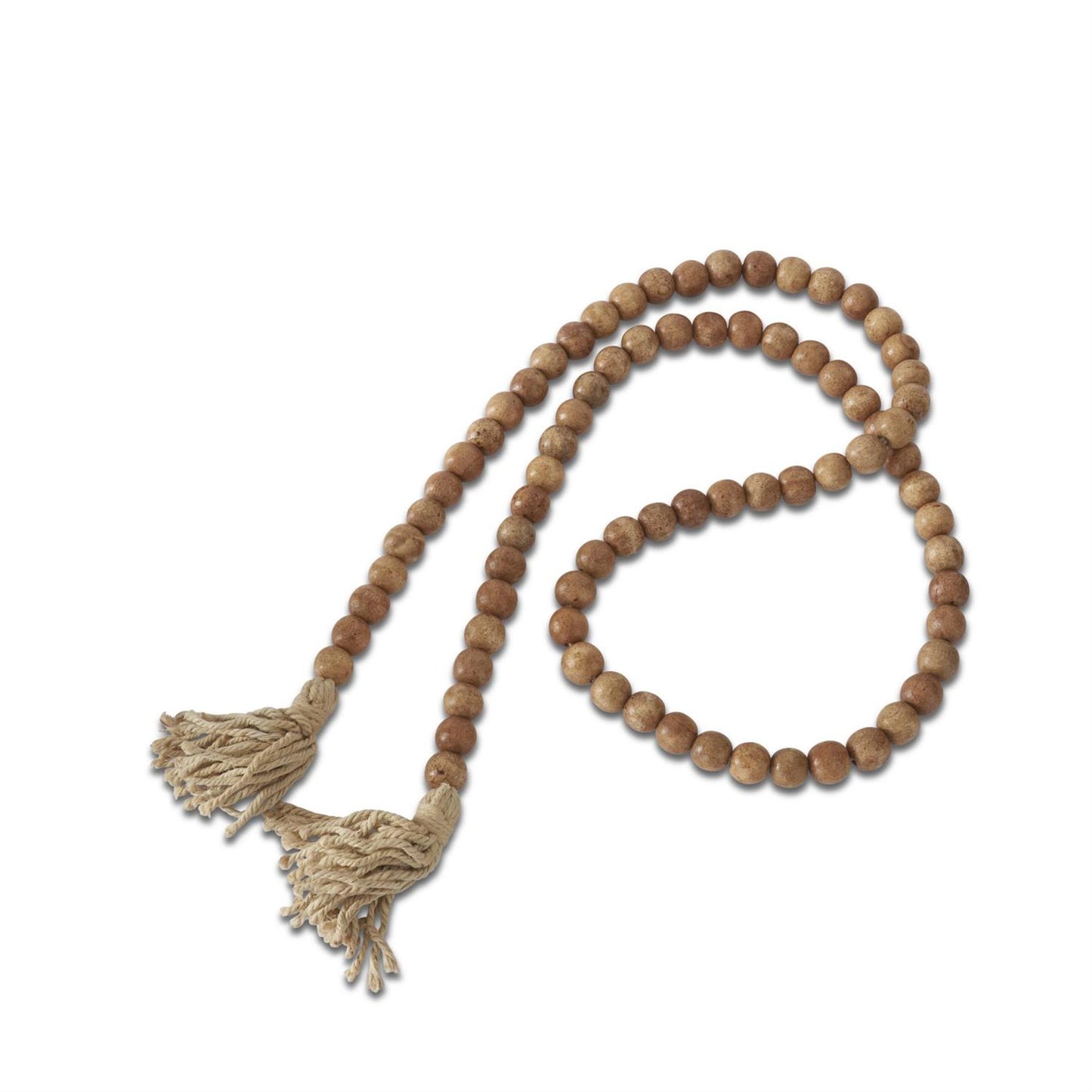 Chunky Wood Bead Garland with Tassle