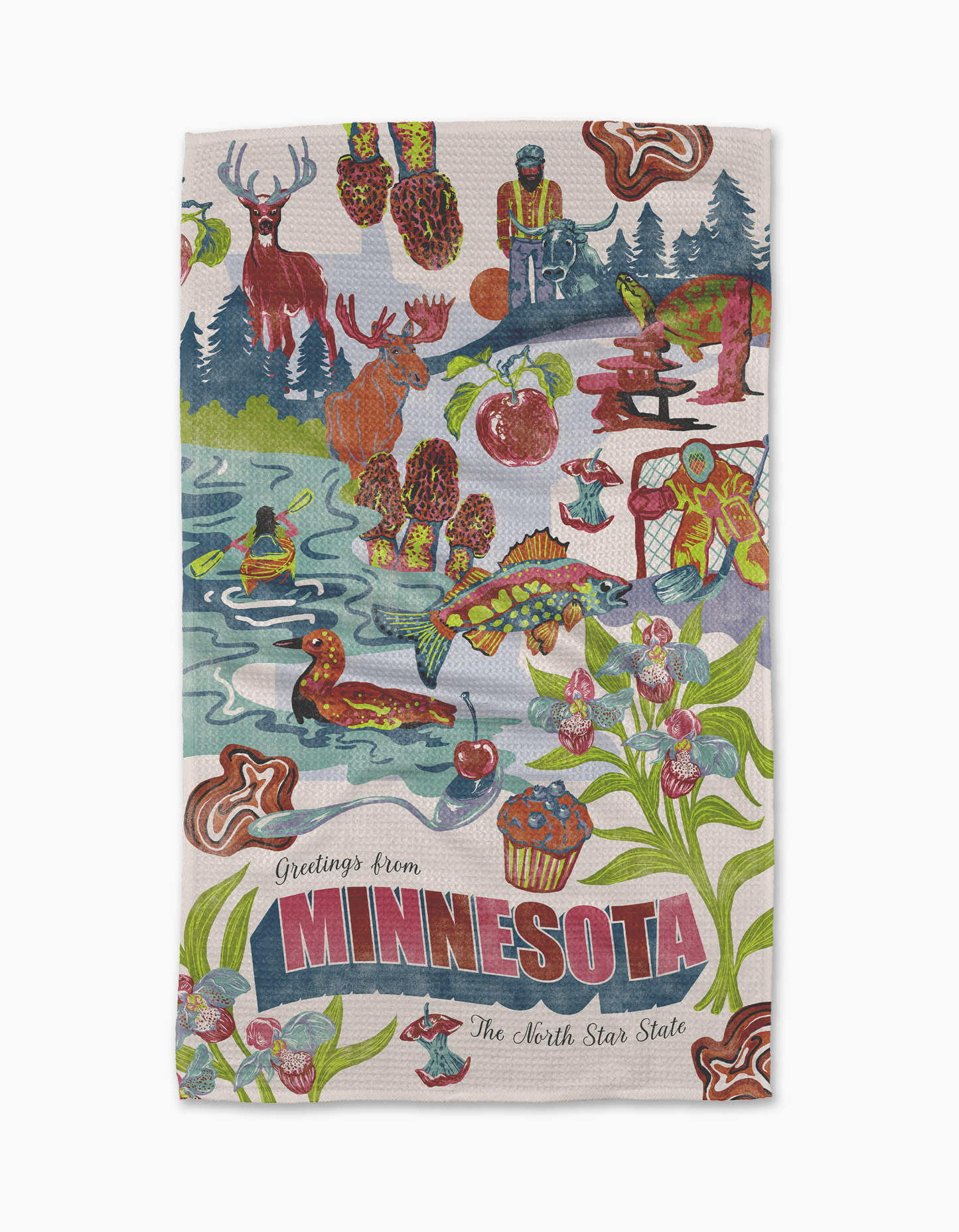 Greetings From Minnesota Tea Towel