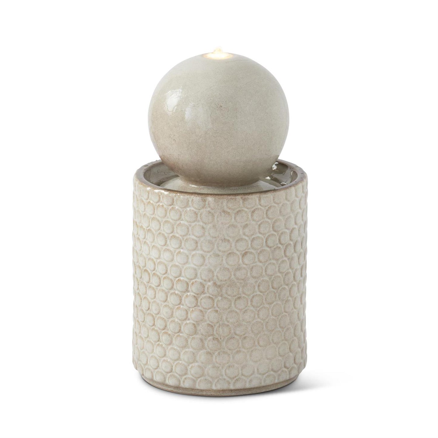 Cream Ceramic Globe Water Fountain