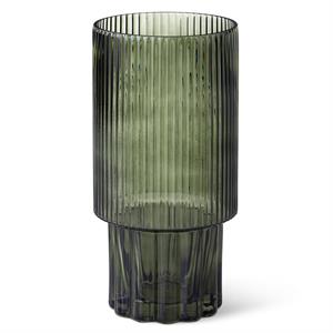Green Line Pressed Glass Vase