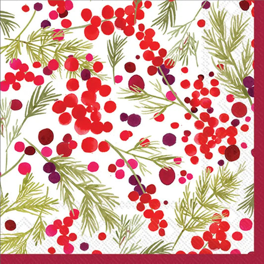 Paper Lunch Napkins 20/pack Merry Berries Christmas