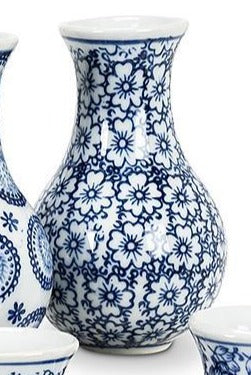 Small Blue & White Bud Vase