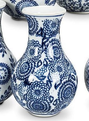 Small Blue & White Bud Vase