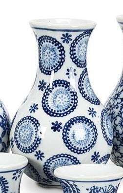 Small Blue & White Bud Vase