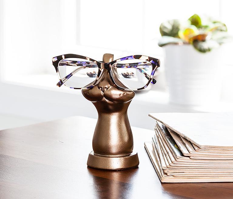 Face Bronze Eyeglasses Holder