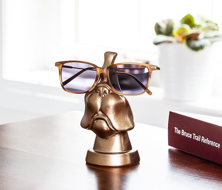 Face Bronze Eyeglasses Holder