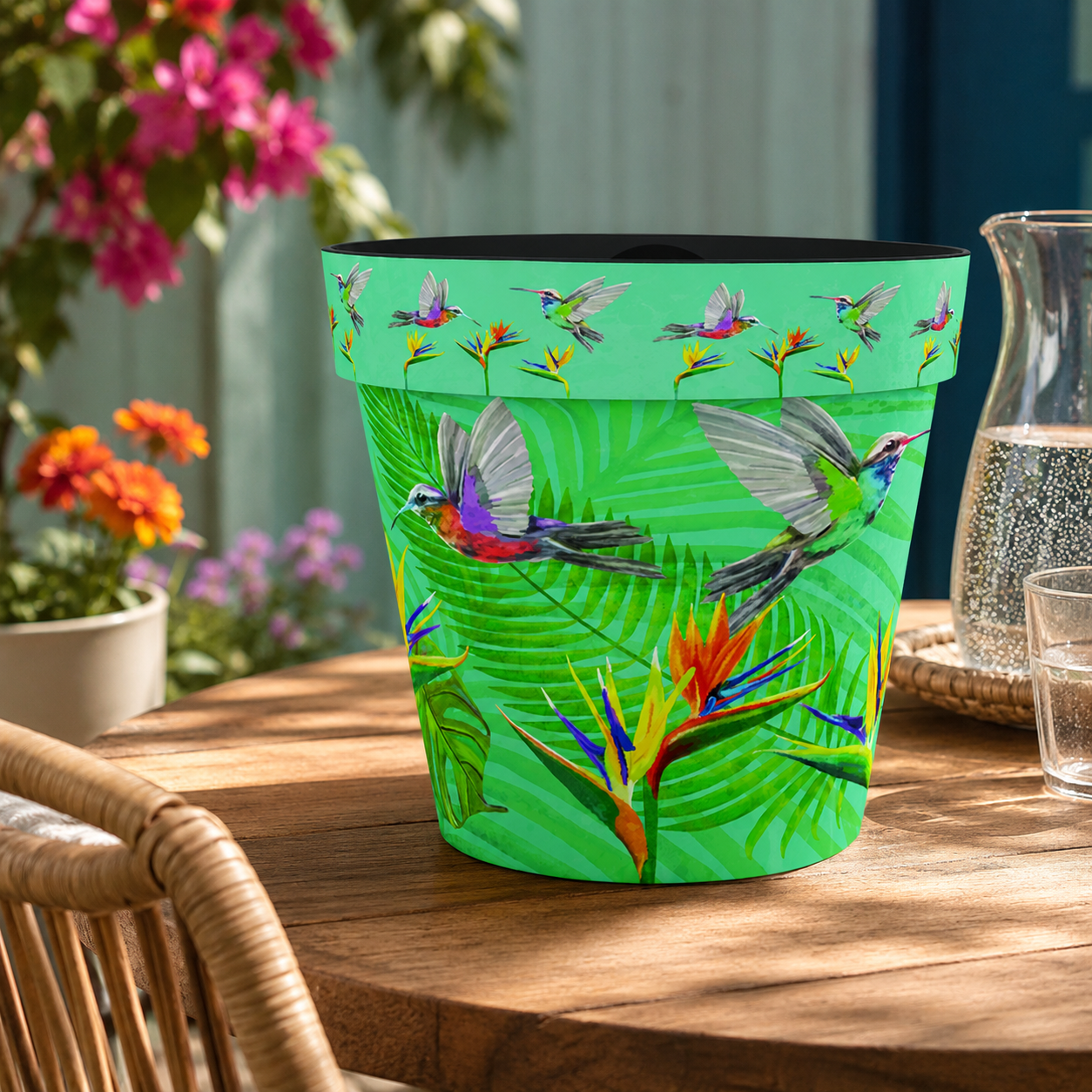 Hummingbird Zest Pot - Handcrafted Decorative Pot