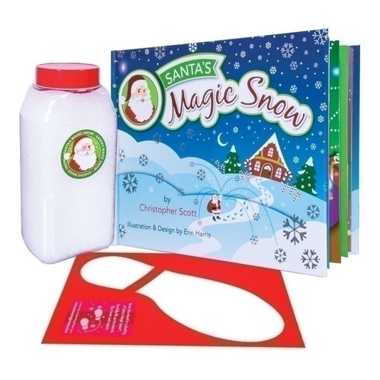 SANTA'S MAGIC SNOW W/BOOK SNOW AND BOOT STENCIL