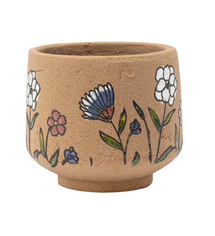 Large Textured Floral Planter