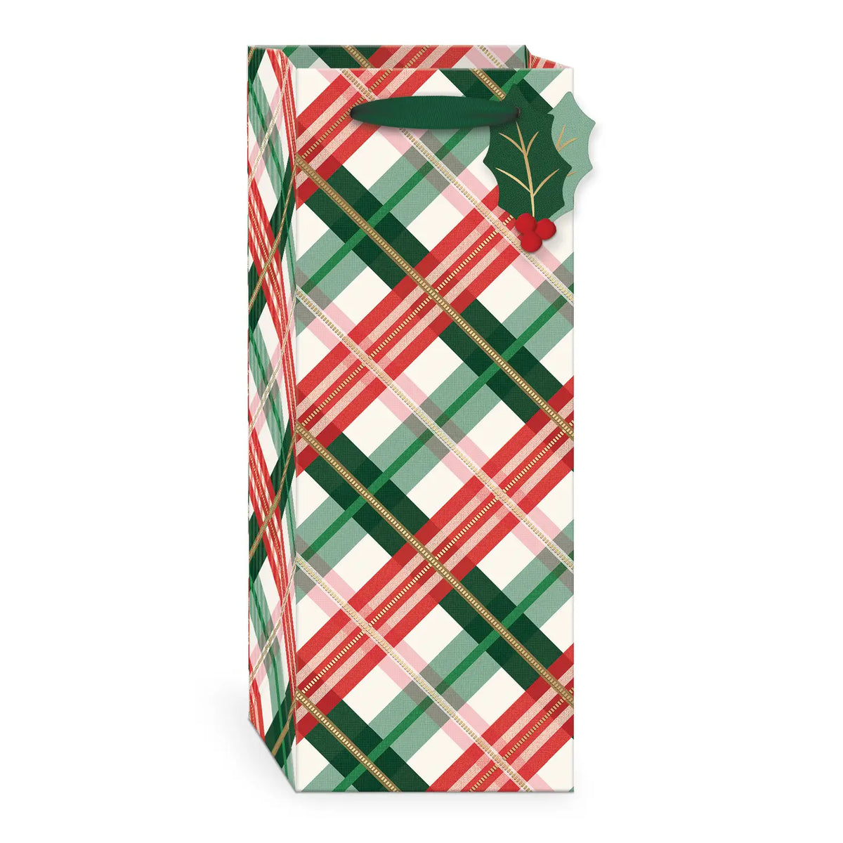 Christmas Plaid Wine Bag