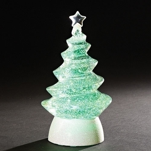 LIGHTED SWIRL TREE DOME GLITTERED BASE