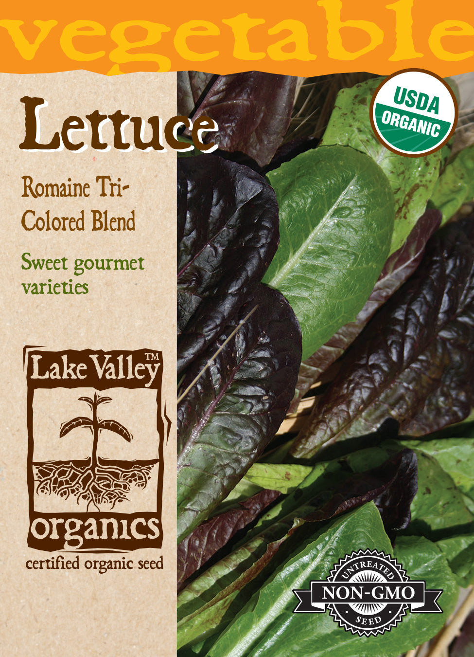 Organic Lettuce Romaine Tri-Colored Blend Seeds