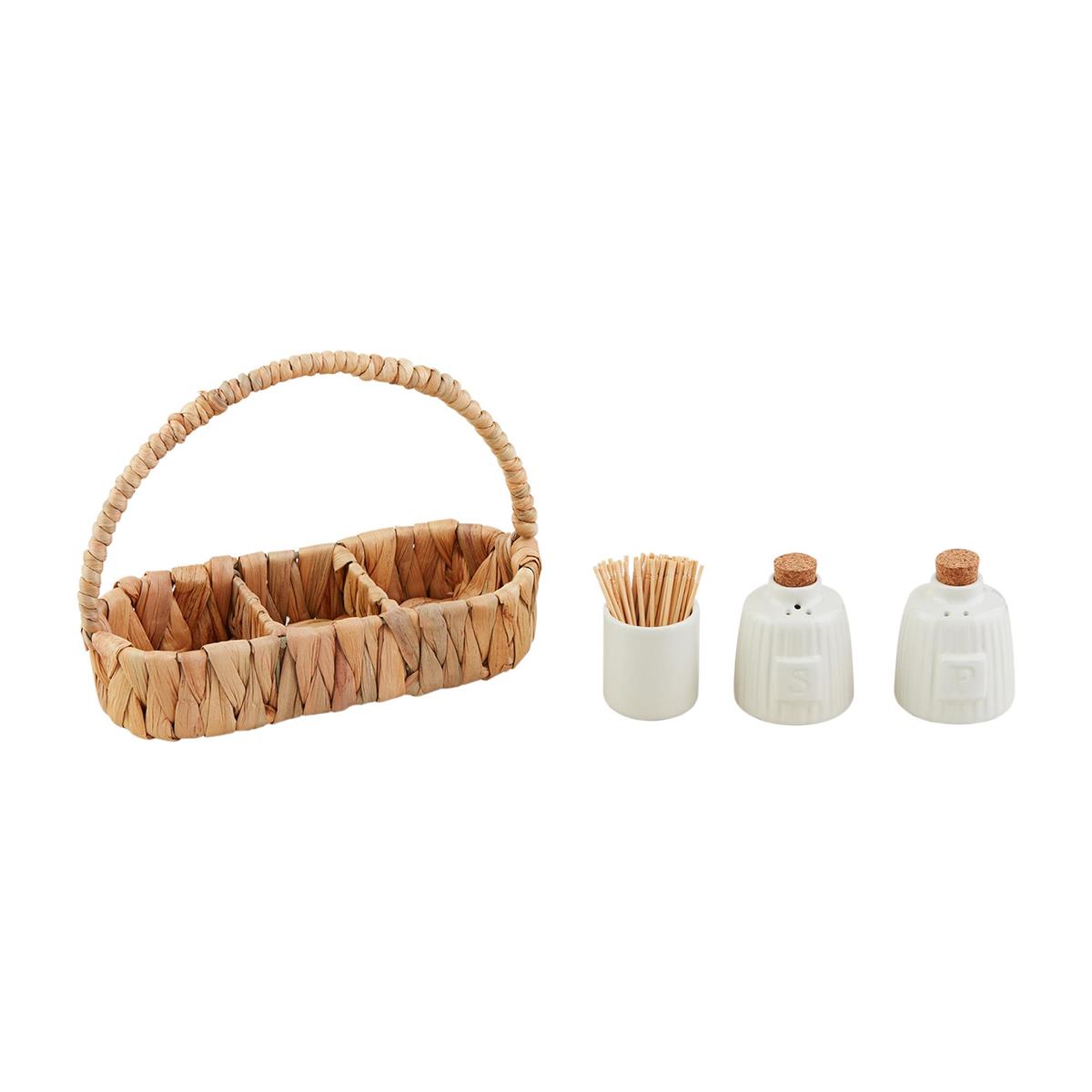 Woven Salt, Pepper & Toothpick Caddy