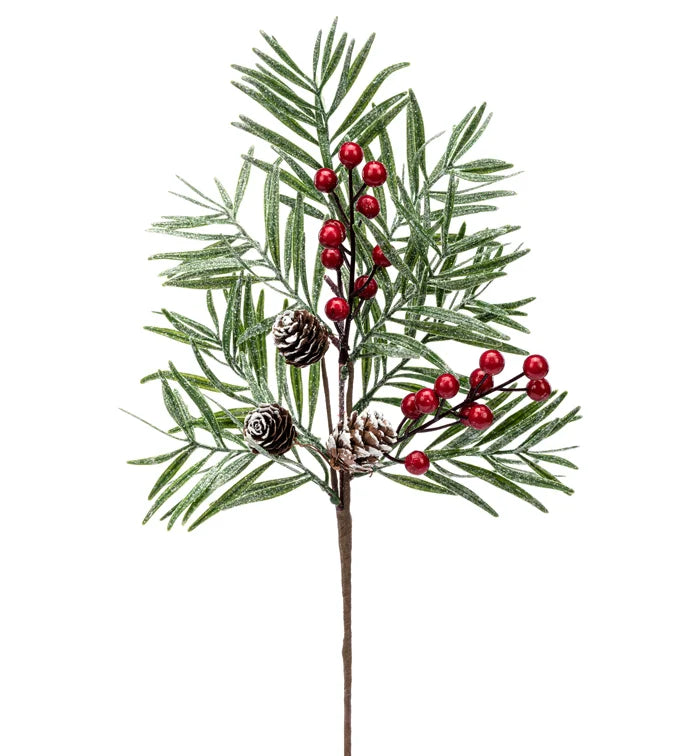 Red Berry Yew Cone Pick