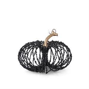 Black Glitter Wire Pumpkins