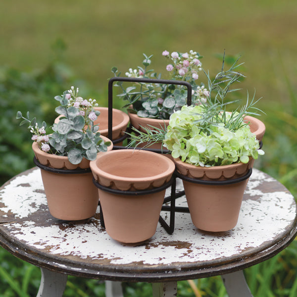 plant pot caddy Terra Cotta Pot Caddy - Handcrafted Decorative Pot