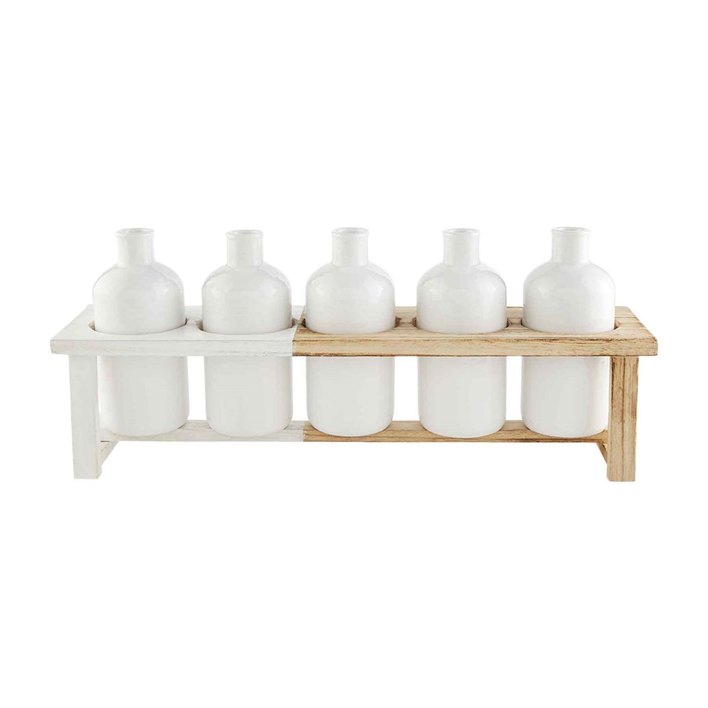 White 2-Tone Vase Stand Set