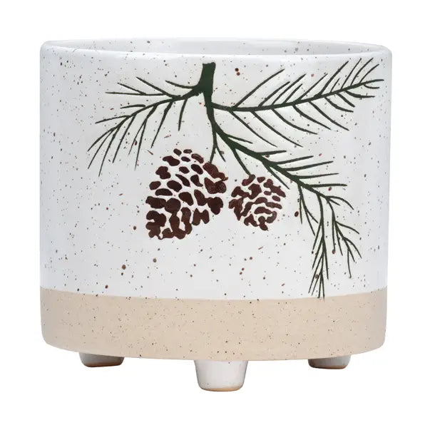 Evergreen Pine Cone Footed Planter