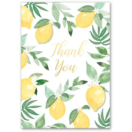 5X7 Greeting Card Leafy Lemons Thank U