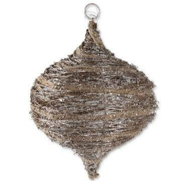 Glittered Rattan and Sisal Onion Ornament