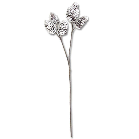 Flocked Pinecone Spray