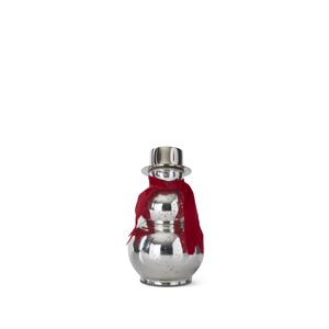 Silver Mercury Glass Snowmen w/Red Scarf & Top Hat