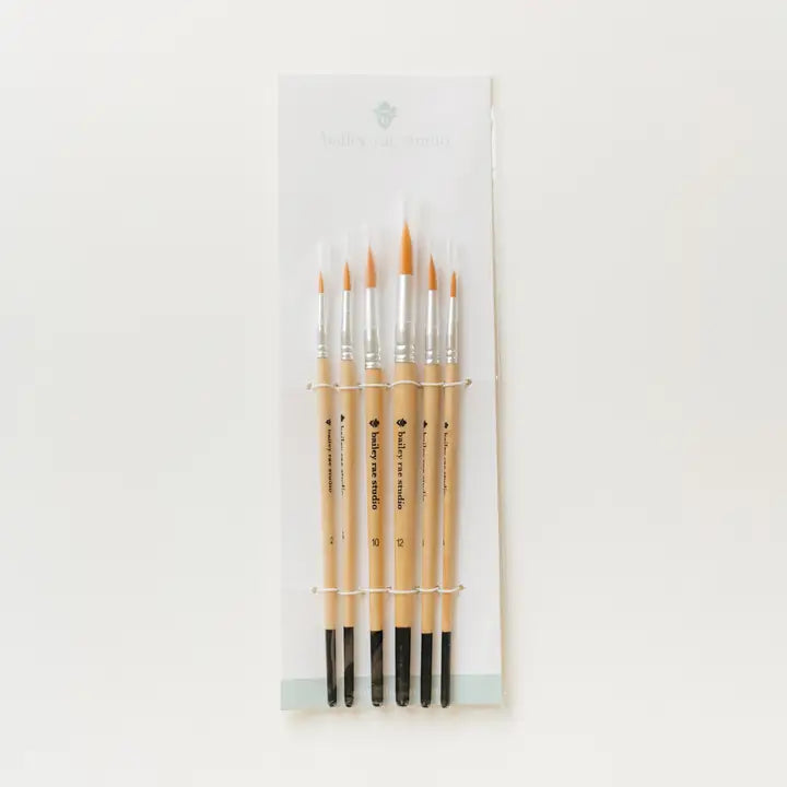 Round Tip Watercolor Brush Set -- 6 Piece