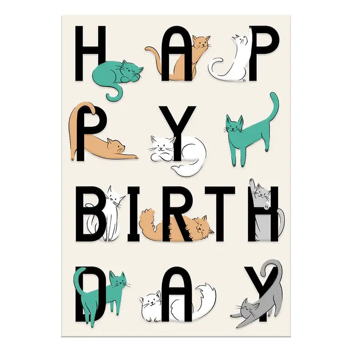 Greeting Card Birthday Cats