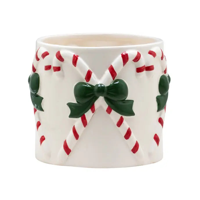 Candy Cane Bow Planter