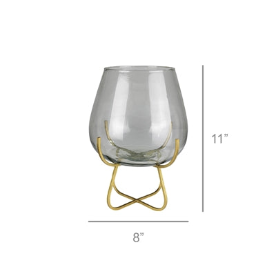 Vella Vase on Gold Stand