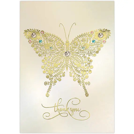 Greeting Card -Thank You Golden Butterfly