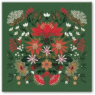 Beverage Napkin Christmas Garden