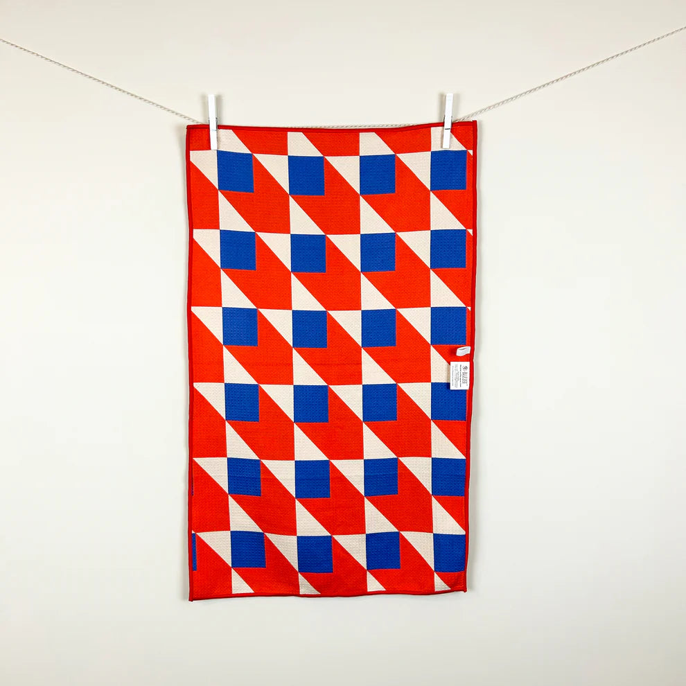 Retro Blue Tea Towel