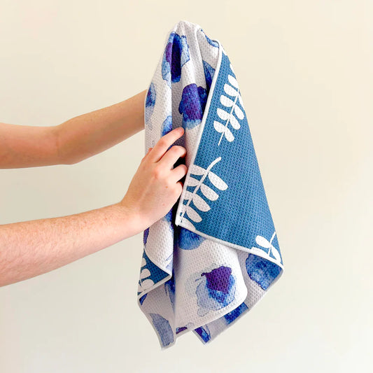 Watercolor Navy Tea Towel