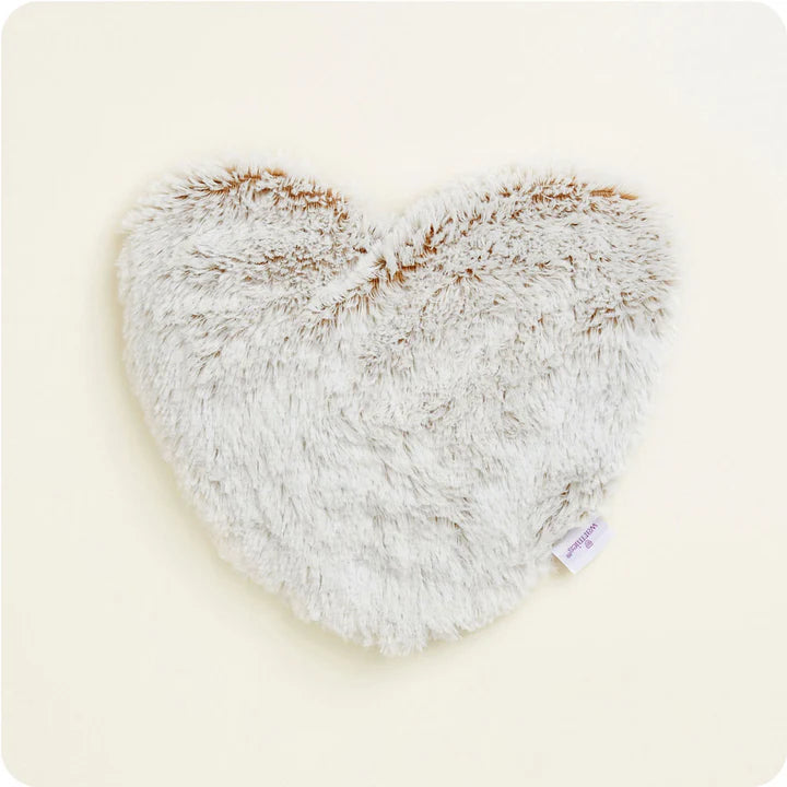 Marshmallow Brown Warmies® Heart Heat Pad