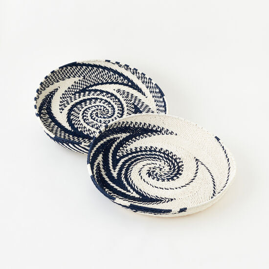 Blue & White Woven Tray