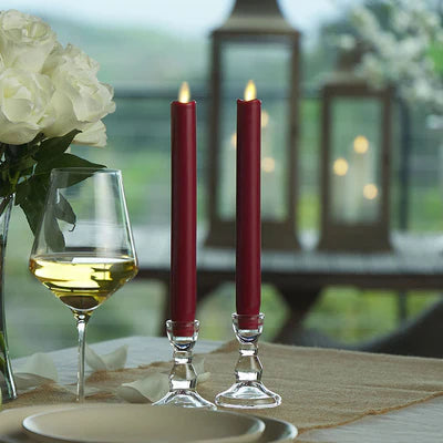 2 Pack Red Luminara Taper Candle
